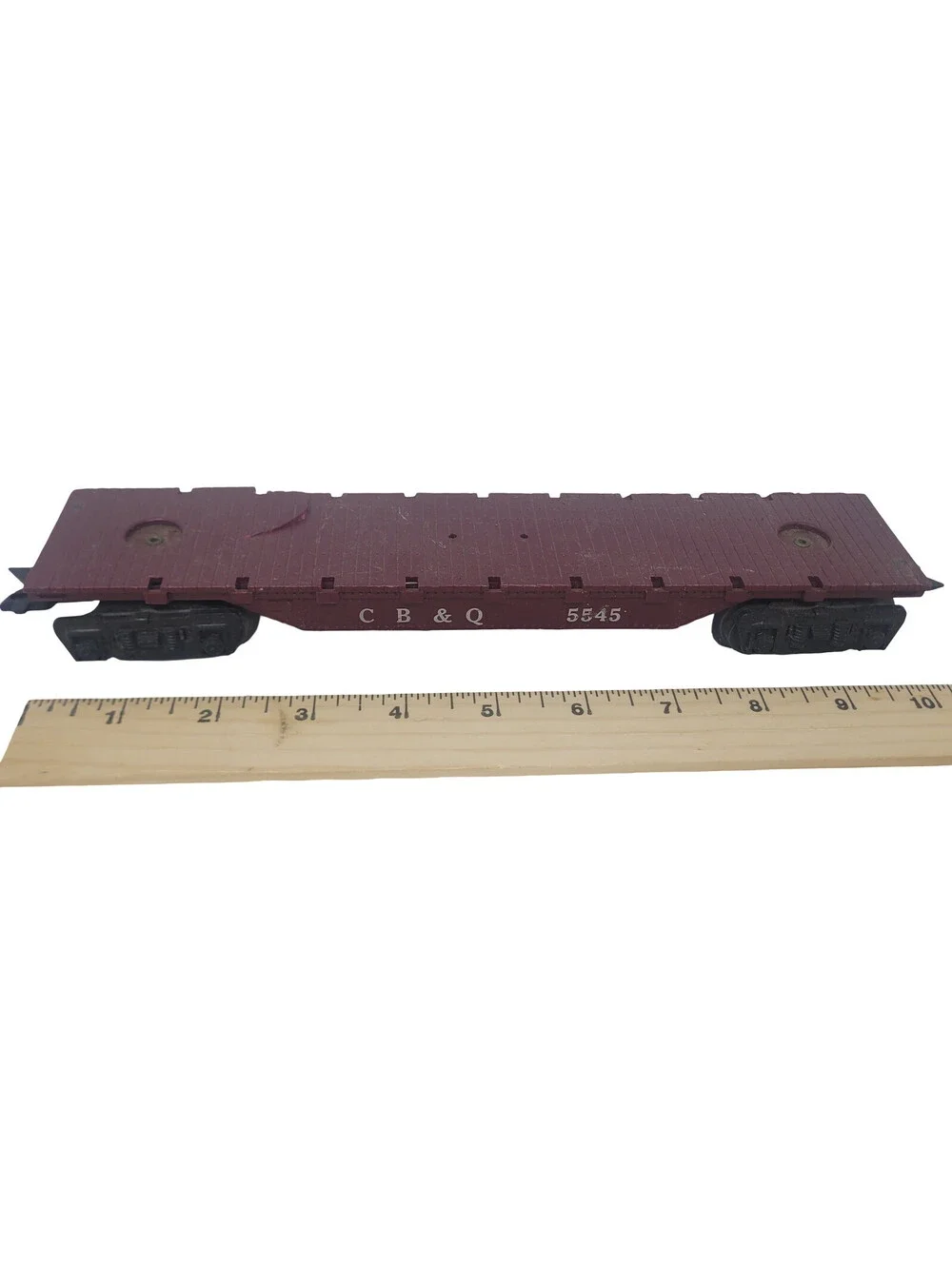 Marx O Gauge Flatcar Lot of 3 CB&Q 5545 Southern 51100 Erie Freight Train Cars
